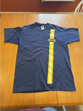 Single Stitch NYPD T-shirt Stripe Size XL